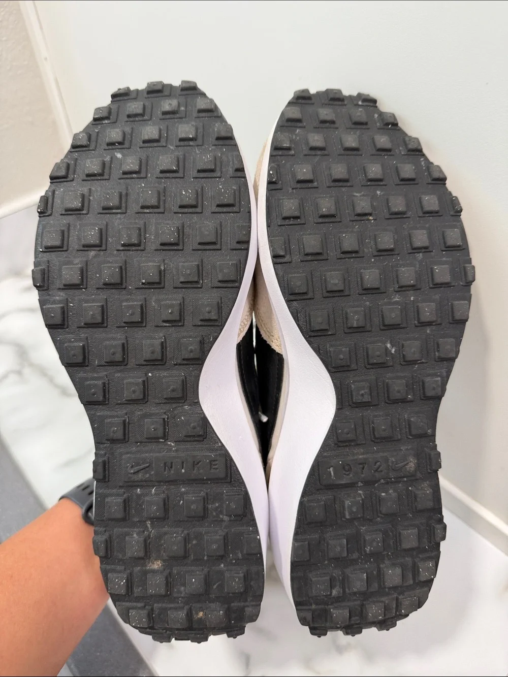 Nike Waffle Debut Athletic Shoes Womens 8 Sanddrift Black Phantom White Lace Up